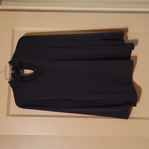 Cato keyhole black long sleeve blouse